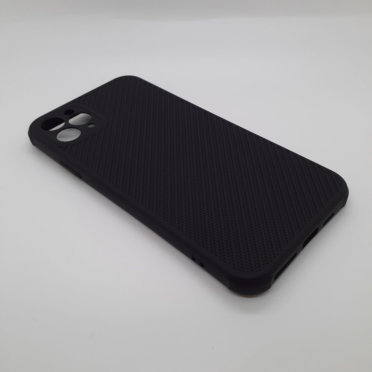 iPhone 11 Pro Max Carbon Fiber texture Hard Rubber armour back cover shock-porof case