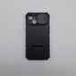 iPhone 15 Heavy Duty Shockproof Case with Slide Camera Cover and Integrated Kickstand for Maximum Protection and Hands-Free Viewing