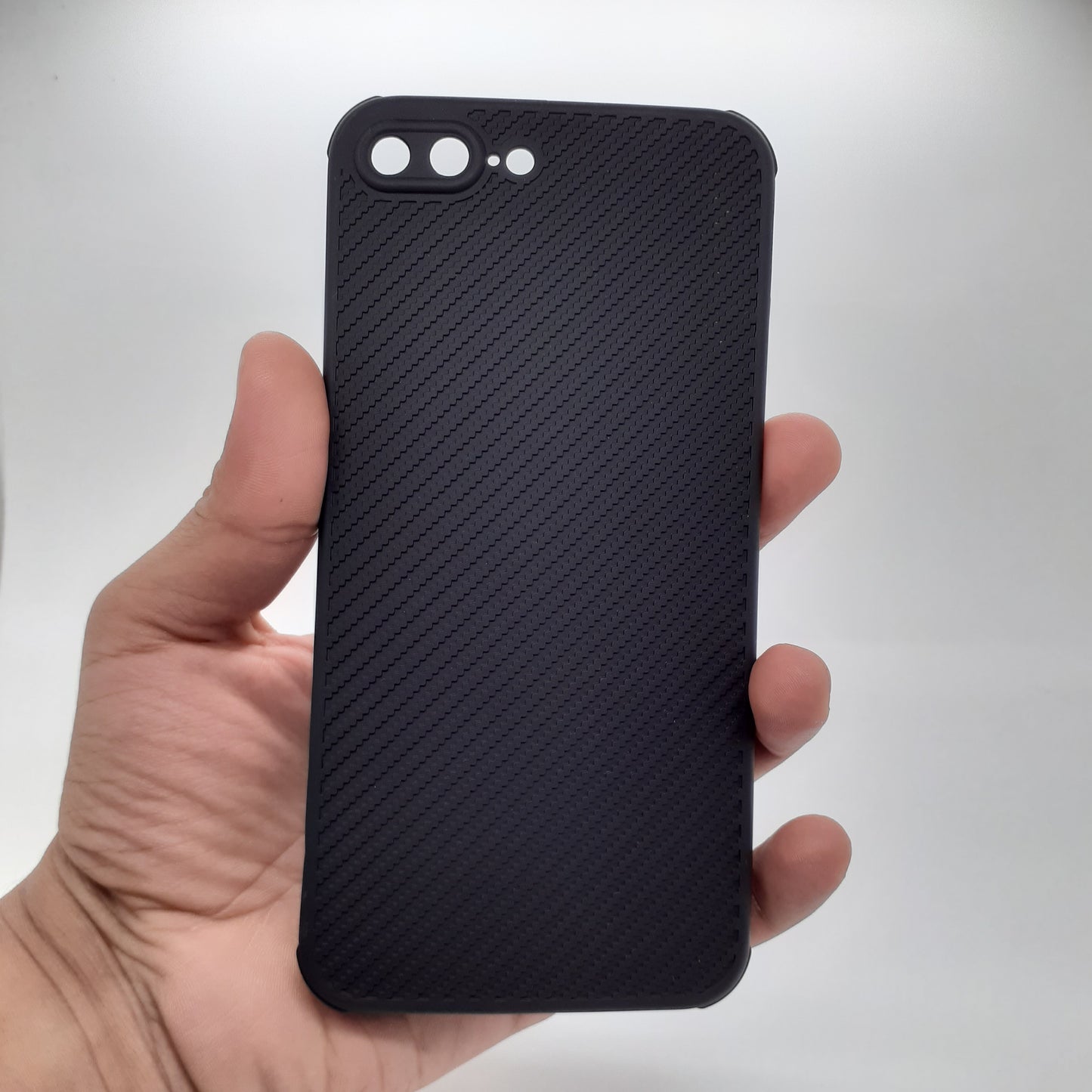 iPhone 7 Plus Carbon Fiber texture Hard Rubber armour back cover shock-porof case
