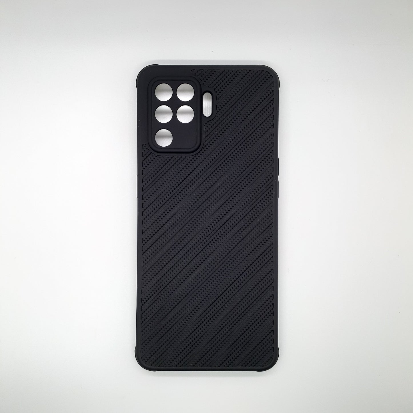 OPPO F19 Pro Carbon Fiber texture Hard Rubber armour back cover shock-porof case