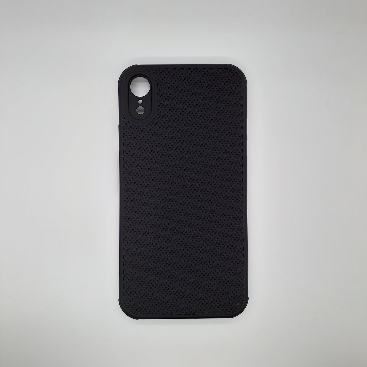 iPhone XR Carbon Fiber texture Hard Rubber armour back cover shock-porof case