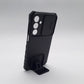 Samsung A16 Shockproof Hybrid Case with Sliding Camera Lens Protection and Integrated Ring Stand Holder, Heavy Duty TPU+PC Cover