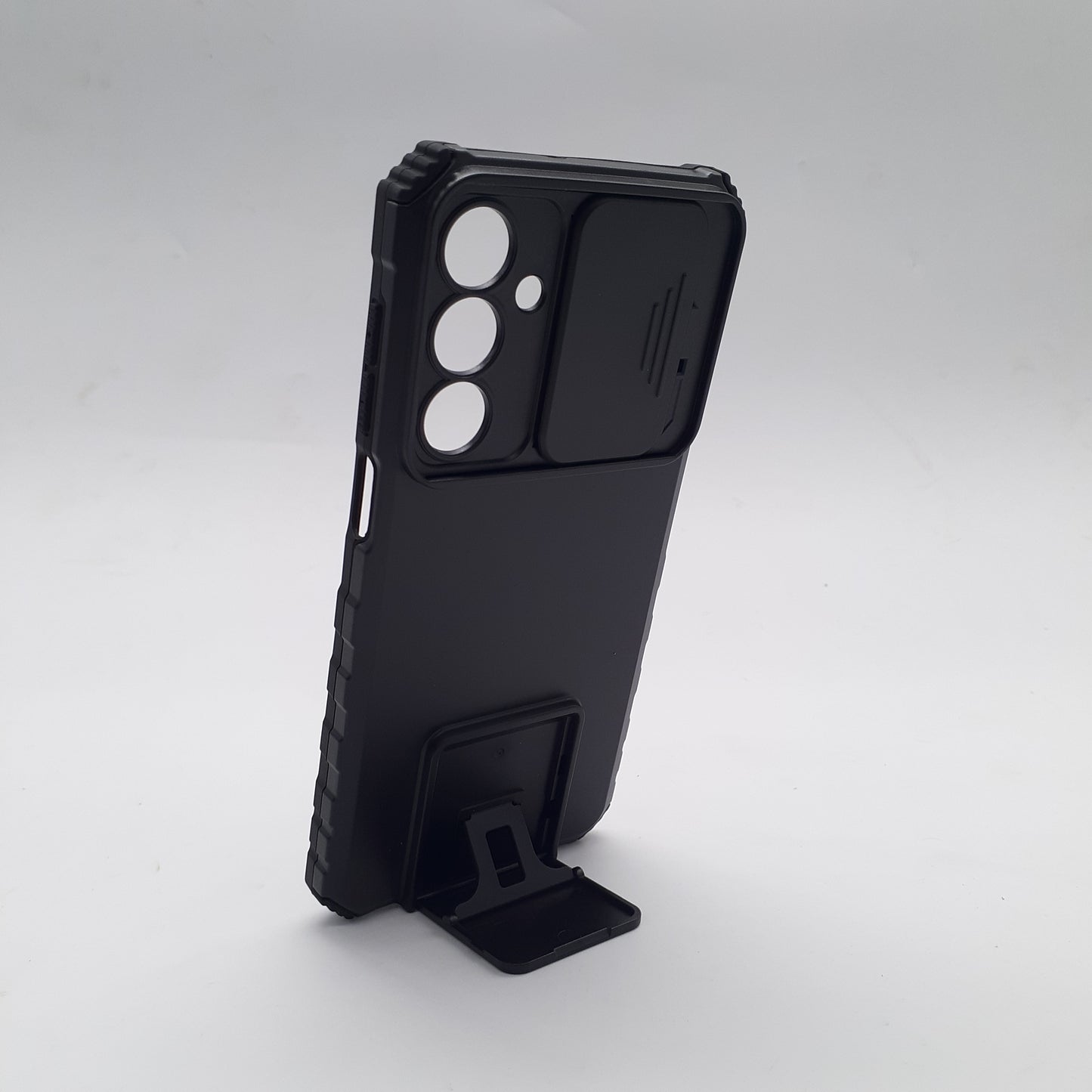 Samsung A16 Shockproof Hybrid Case with Sliding Camera Lens Protection and Integrated Ring Stand Holder, Heavy Duty TPU+PC Cover