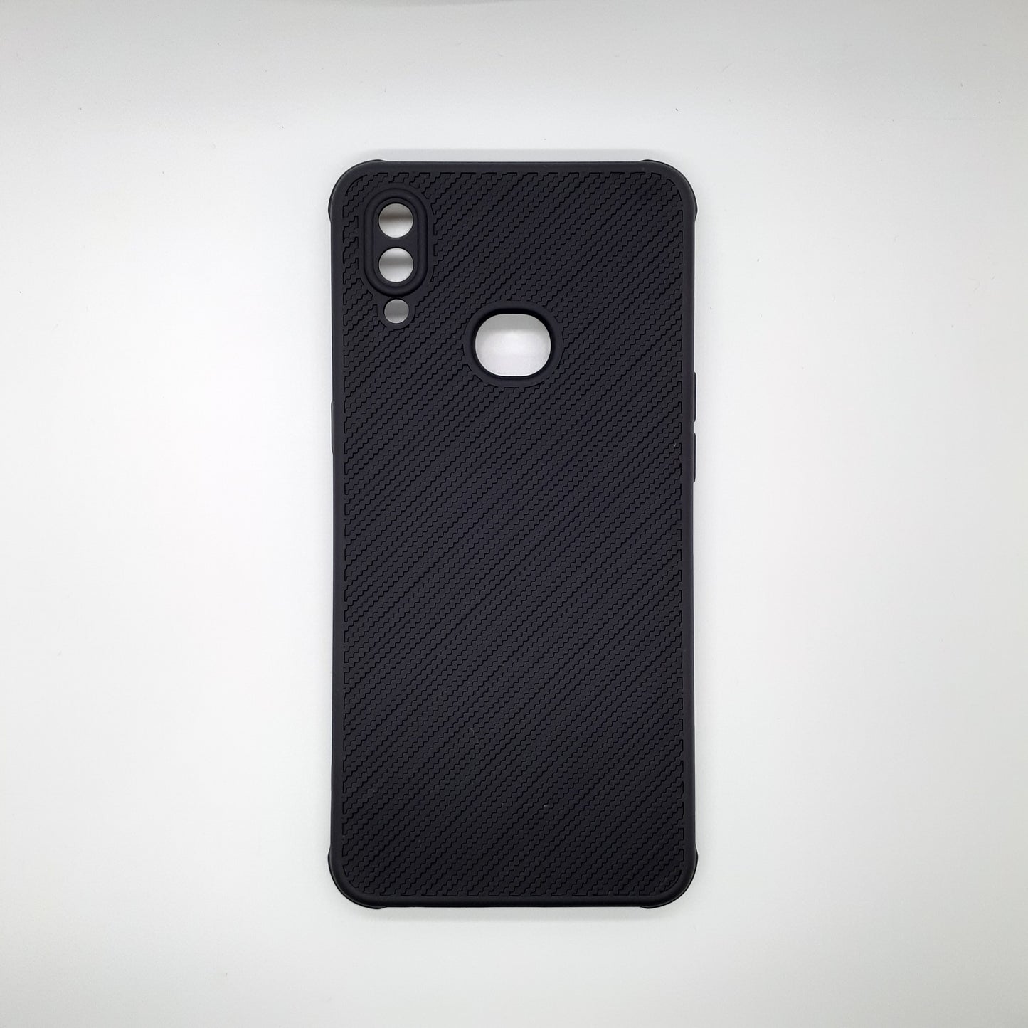 Samsung A10s Carbon Fiber texture Hard Rubber armour back cover shock-porof case