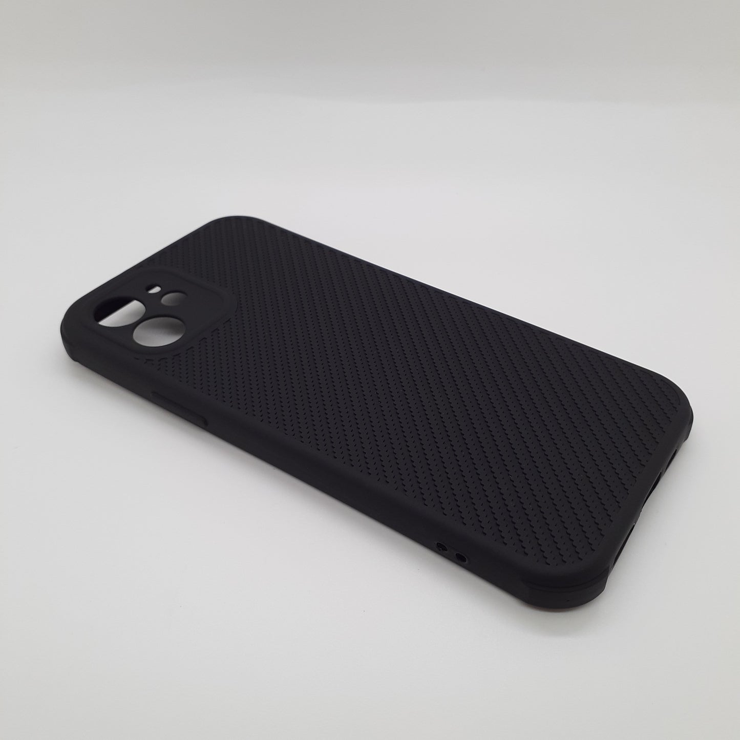 iPhone 12 Carbon Fiber texture Hard Rubber armour back cover shock-porof case