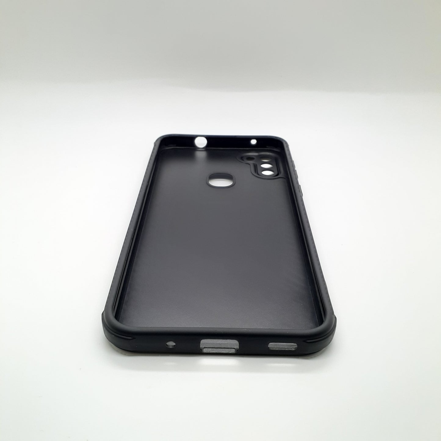 Samsung A11 Carbon Fiber texture Hard Rubber armour back cover shock-porof case