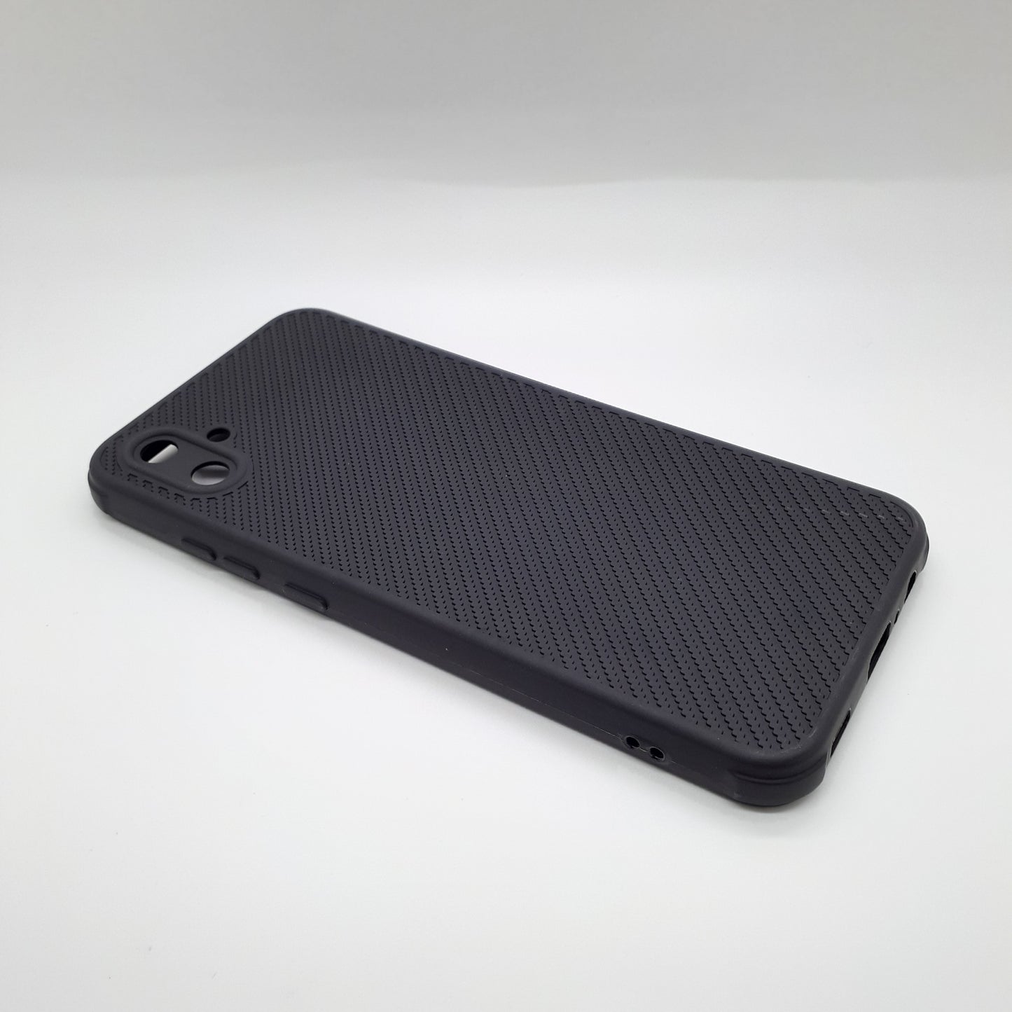 Samsung A04e Carbon Fiber texture Hard Rubber armour back cover shock-porof case