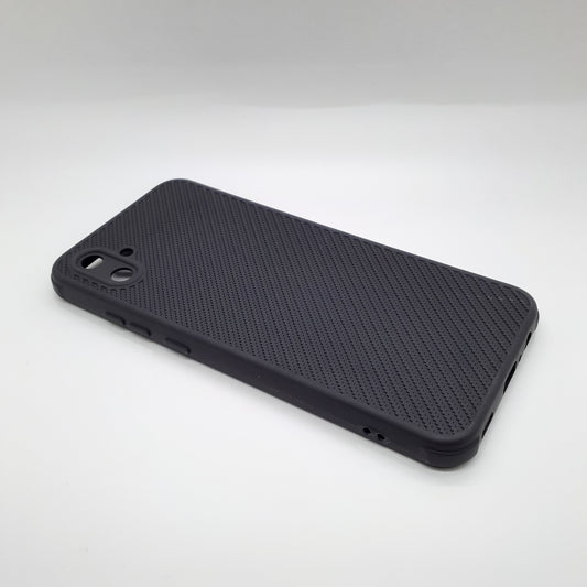 Samsung A04e Carbon Fiber texture Hard Rubber armour back cover shock-porof case