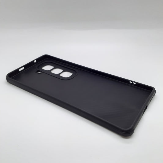 infinix HOT 50 Pro Plus Carbon Fiber texture Hard Rubber armour back cover shock-porof case