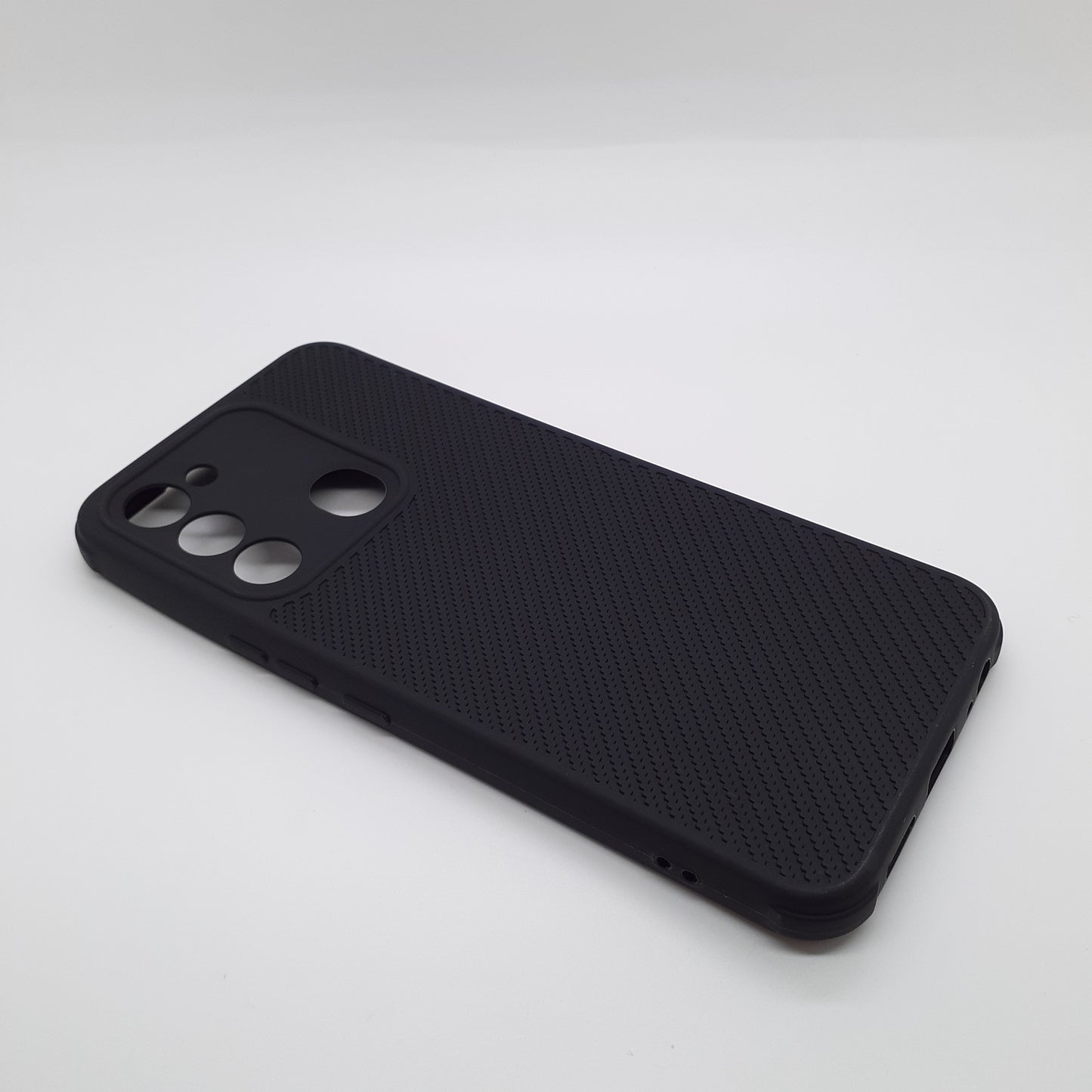 Tecno Spark 8C Carbon Fiber texture Hard Rubber armour back cover shock-porof case