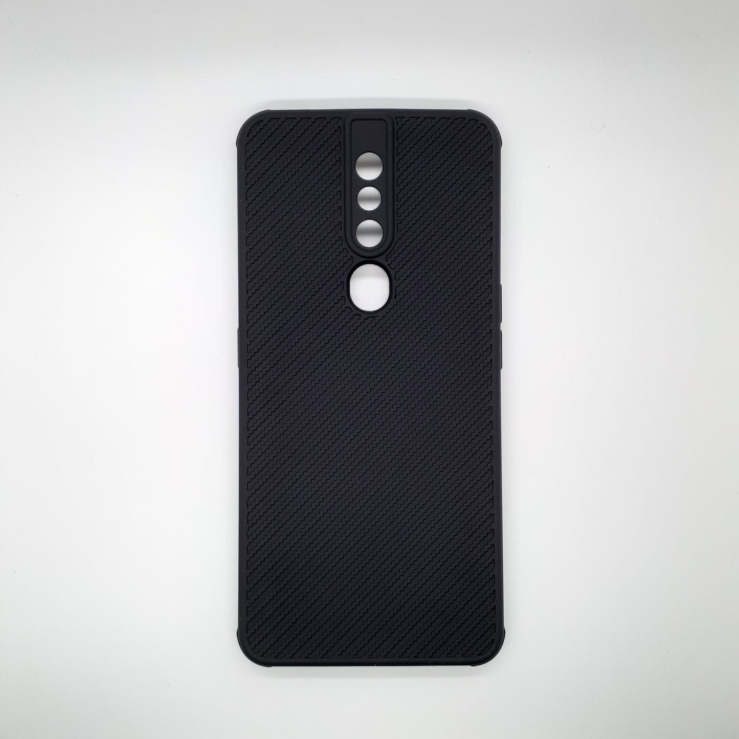 OPPO F11 Pro Carbon Fiber texture Hard Rubber armour back cover shock-porof case