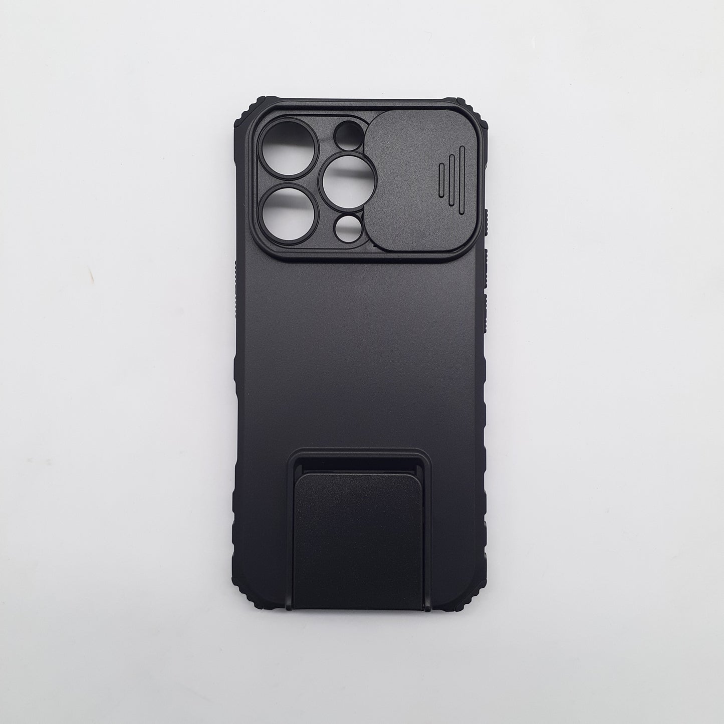 iPhone 16 Pro Case with Slide Camera Cover and Built-in Kickstand, Heavy Duty Shockproof Protective Cover with Integrated Stand for Hands-Free Viewing