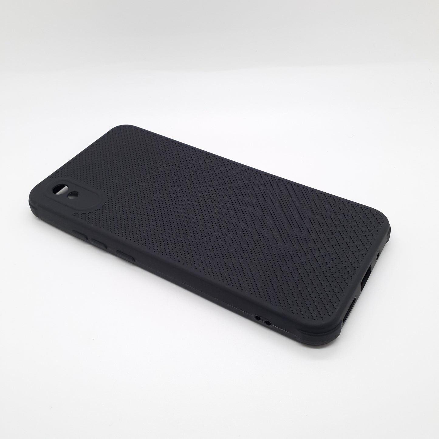 Redmi 9A Carbon Fiber texture Hard Rubber armour back cover shock-porof case