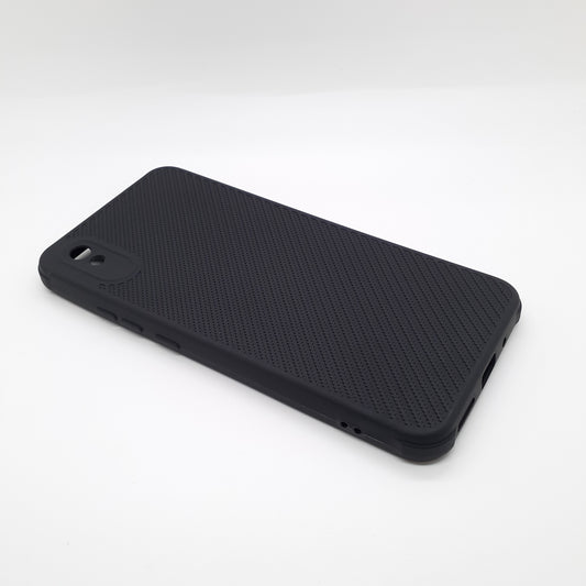 Redmi 9A Carbon Fiber texture Hard Rubber armour back cover shock-porof case