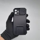 iPhone 12 Protective Phone Case with Sliding Camera Cover and Integrated Kickstand, Shockproof Heavy Duty Full-Body Protection.