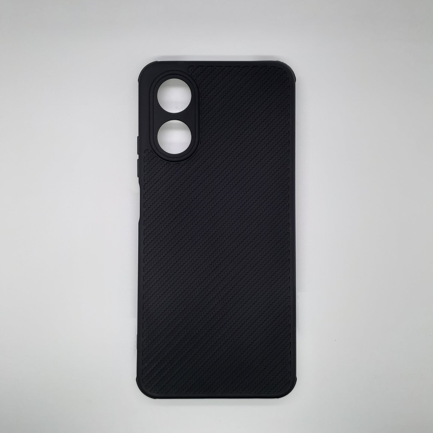OPPO A17 Carbon Fiber texture Hard Rubber armour back cover shock-porof case