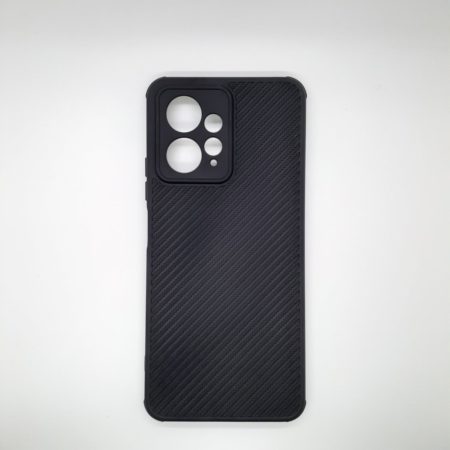 Redmi Note 12 Carbon Fiber texture Hard Rubber armour back cover shock-porof case