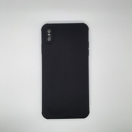 iPhone Xs Max Carbon Fiber texture Hard Rubber armour back cover shock-porof case
