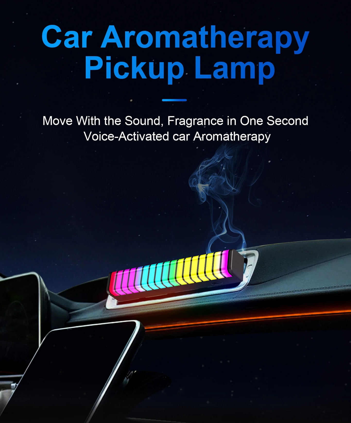 17 RGB Visible Music Car LED Sound Light Bar 3D Rhythm Pickup Ambient Atmosphere Lamp with Air Freshener Car Interior Decorative Lights Sri Lanka