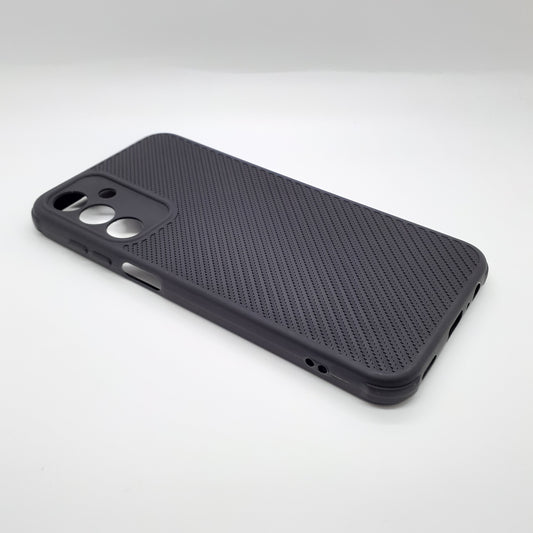Samsung A15 Carbon Fiber texture Hard Rubber armour back cover shock-porof case