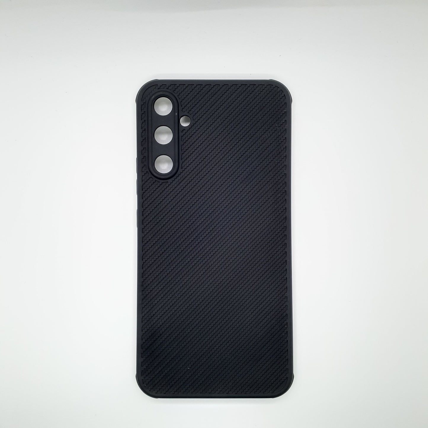 Samsung A34 Carbon Fiber texture Hard Rubber armour back cover shock-porof case