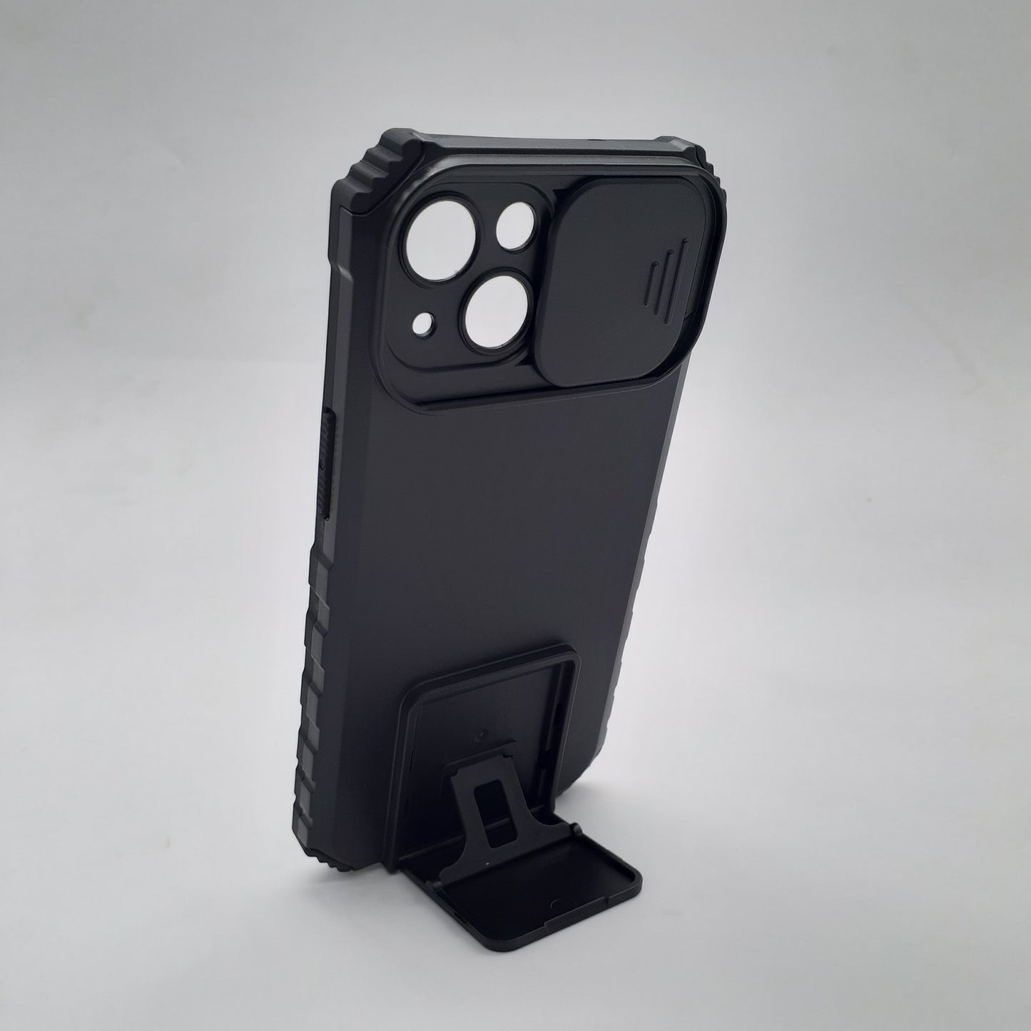 iPhone 13 Heavy Duty Case with Slide Camera Cover Lens Protection and Integrated Kickstand for Hands-Free Viewing