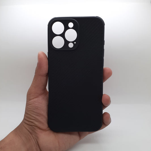 Samsung A03 Carbon Fiber texture Hard Rubber armour back cover shock-porof case