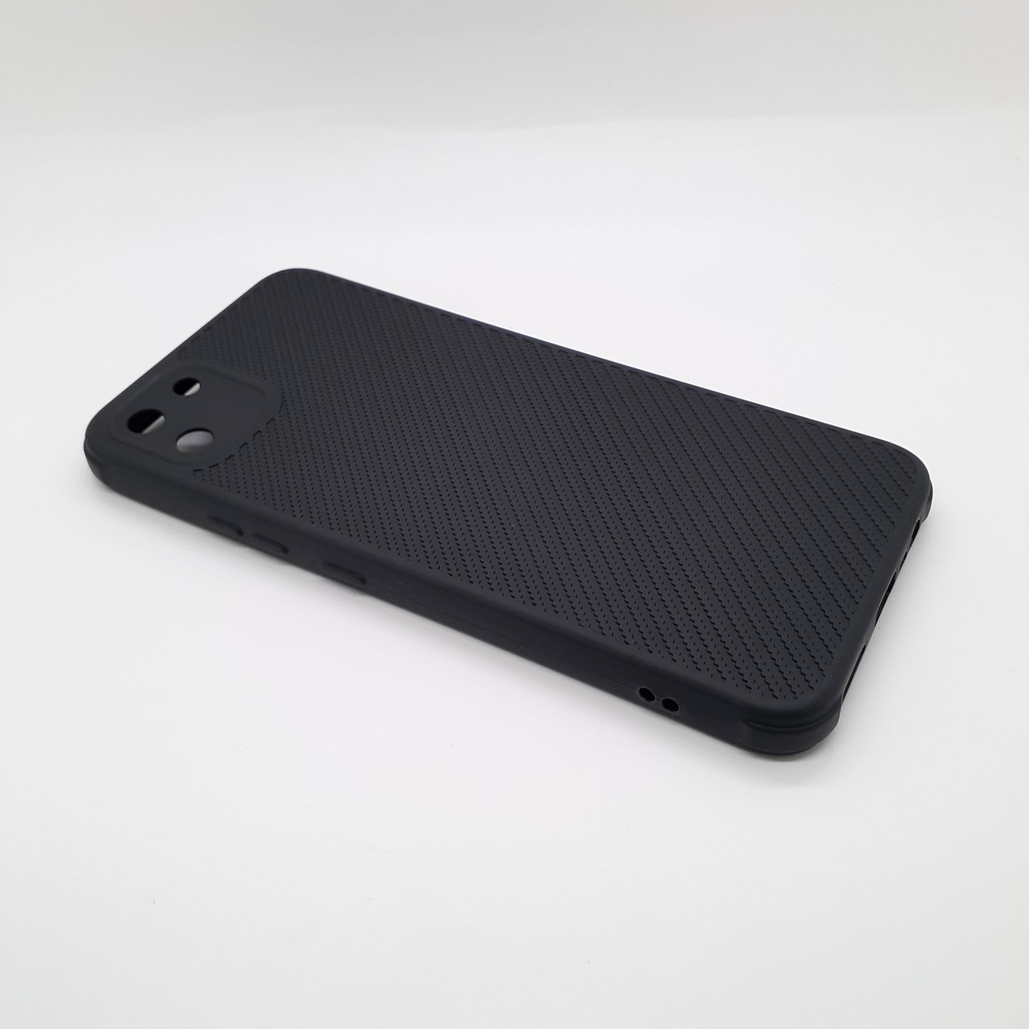 Realme C11 Carbon Fiber texture Hard Rubber armour back cover shock-porof case