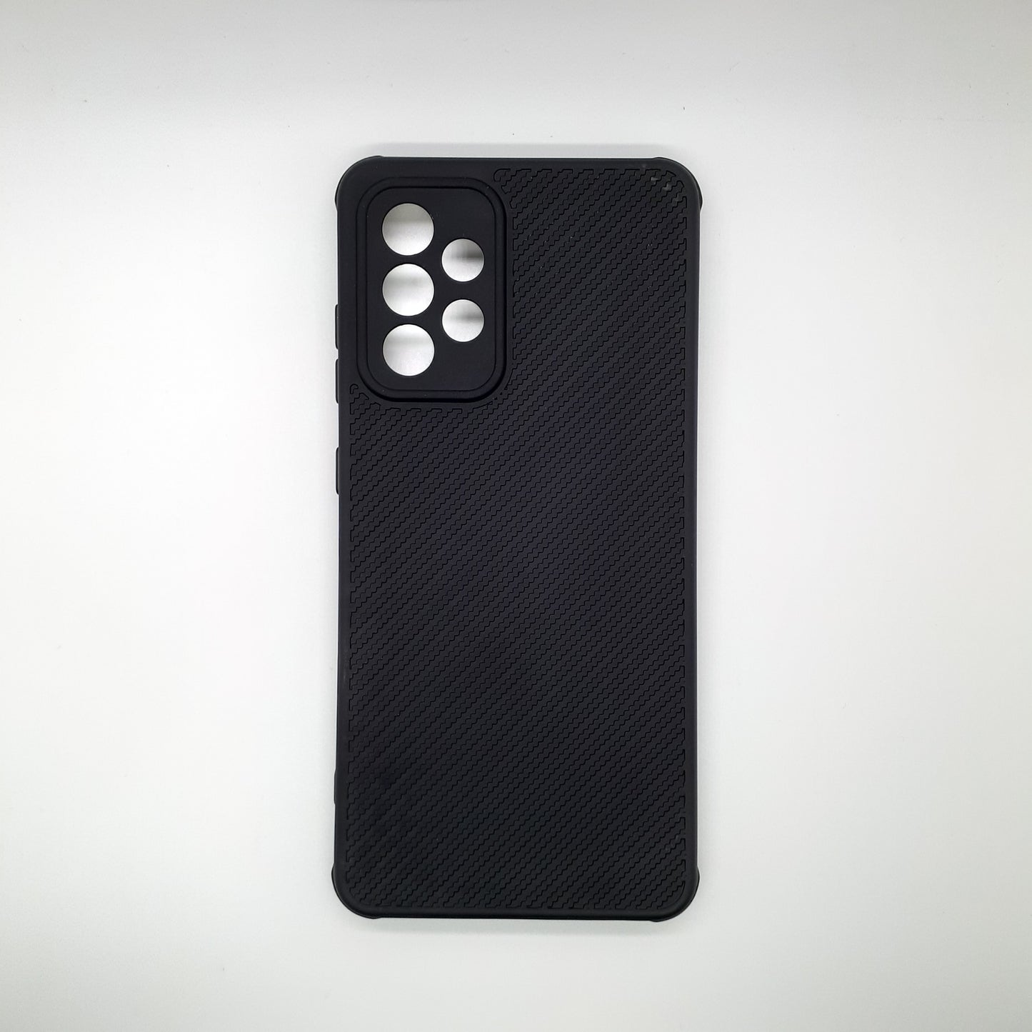 Samsung A52 Carbon Fiber texture Hard Rubber armour back cover shock-porof case