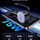 UGREEN Retractable Cable with USB-C + USB 75W Car Charger – Model EC601 – Compact In-Car Fast Charging Power Adapter for Smartphones, Tablets and USB Devices