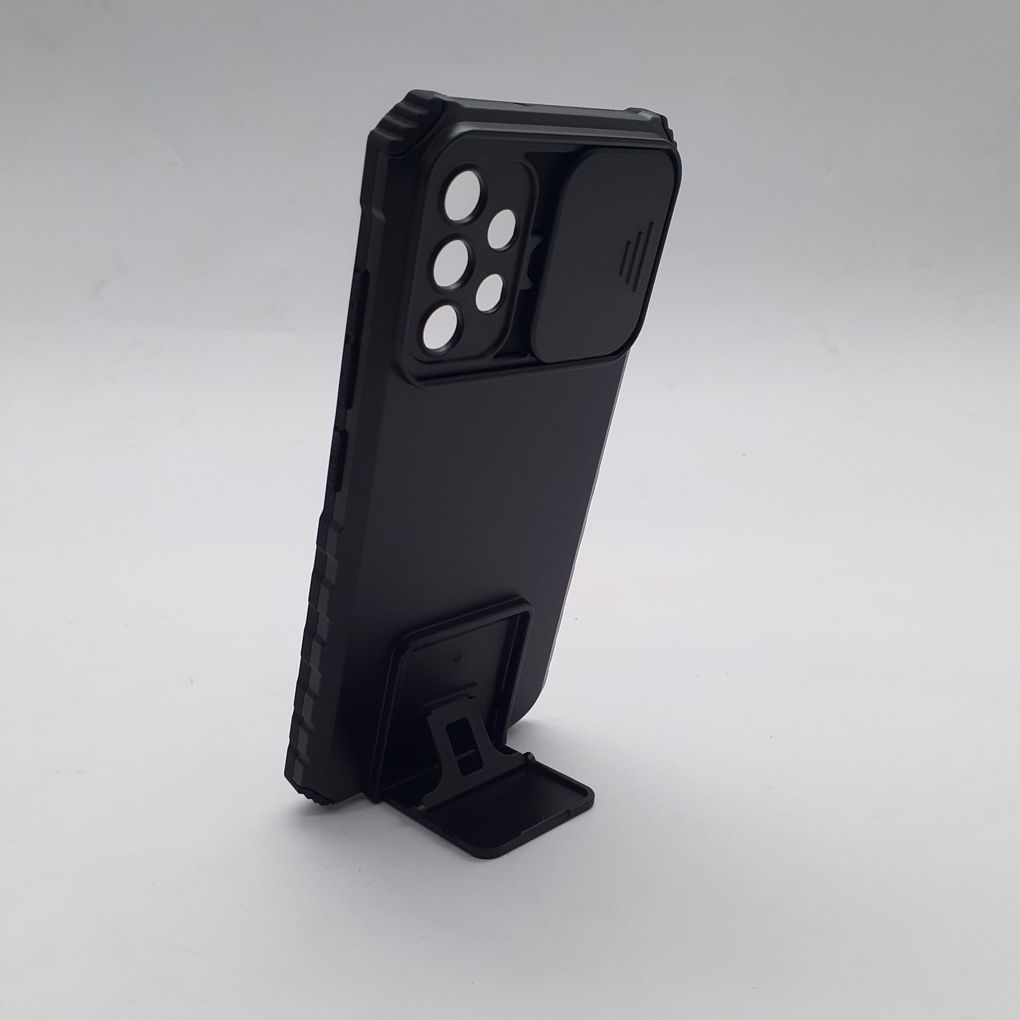 Samsung A32 Military Grade Protective Phone Case with Sliding Camera Cover and Integrated Kickstand/Stand, Shockproof Hybrid Bumper, Anti-Scratch Drop-Proof Protection.