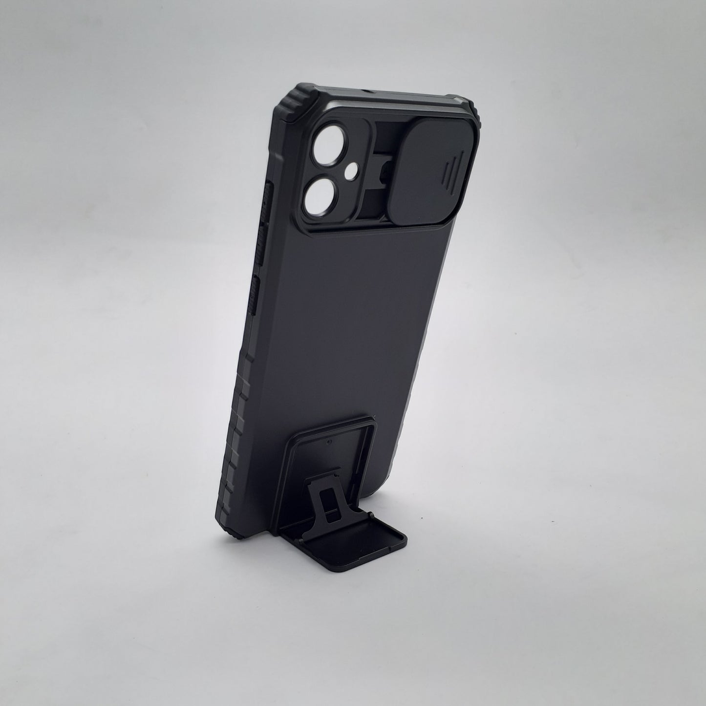 Samsung A05 Protective Phone Case with Camera Slide Cover, Built-in Kickstand, and Shockproof Military Grade Protection