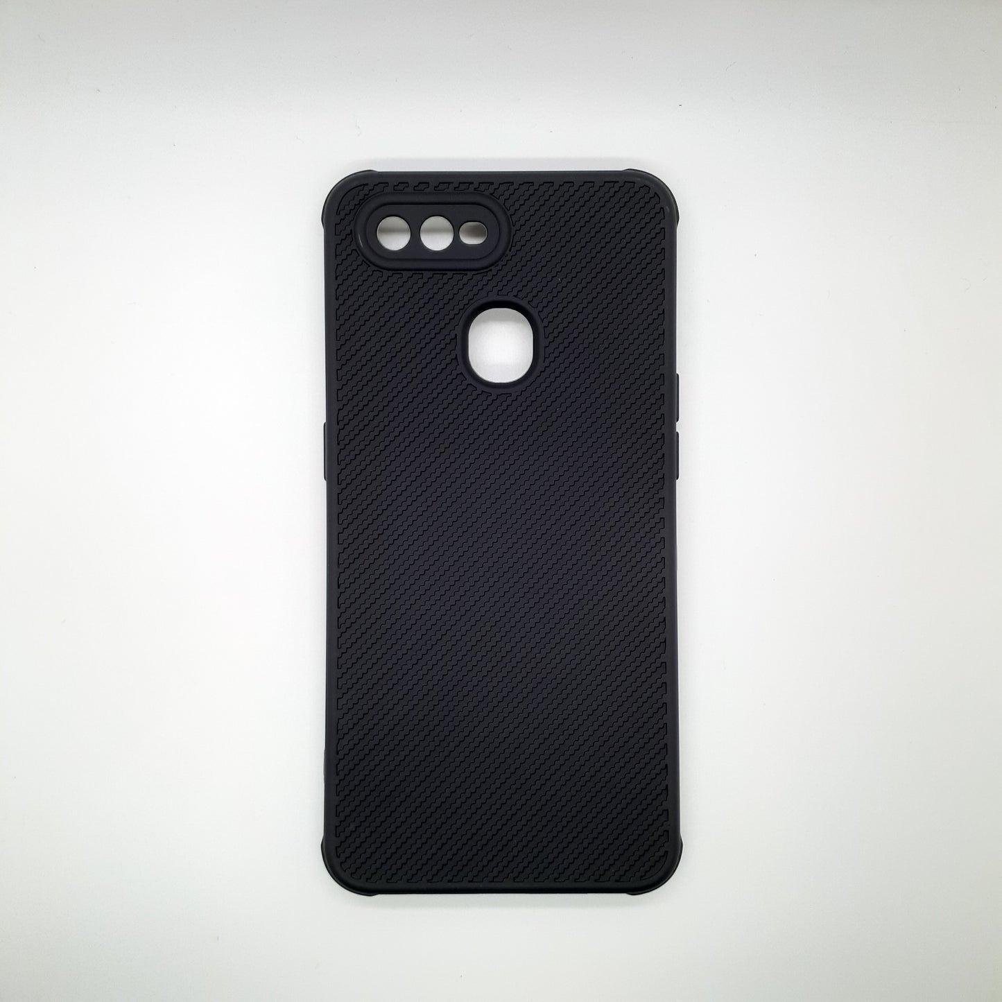 OPPO A5s Carbon Fiber texture Hard Rubber armour back cover shock-porof case