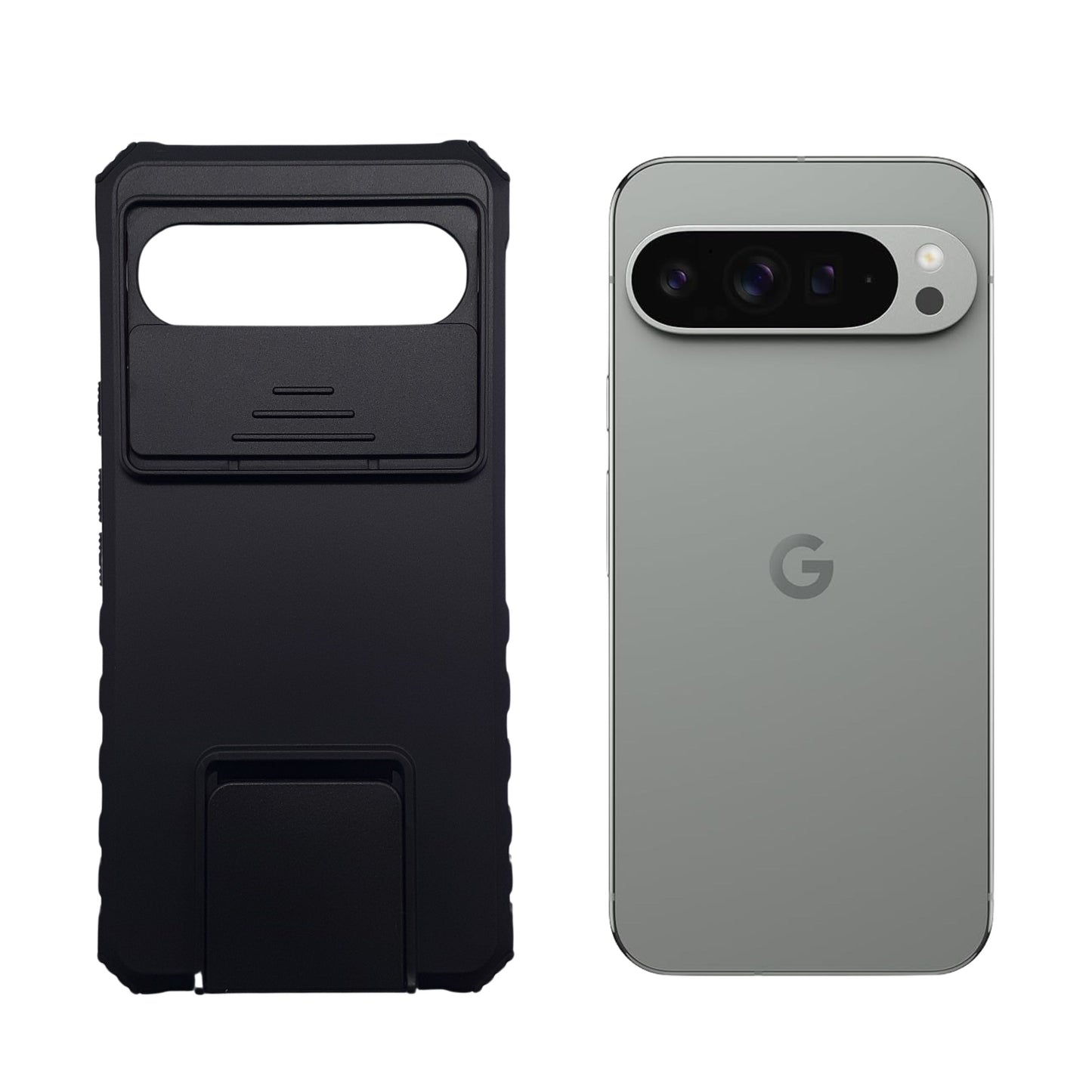 Google Pixel 9 Pro XL Case with Sliding Camera Lens Cover and 360¡ Rotating Kickstand, Heavy Duty Shockproof Military Grade Protection Bumper Phone Cover