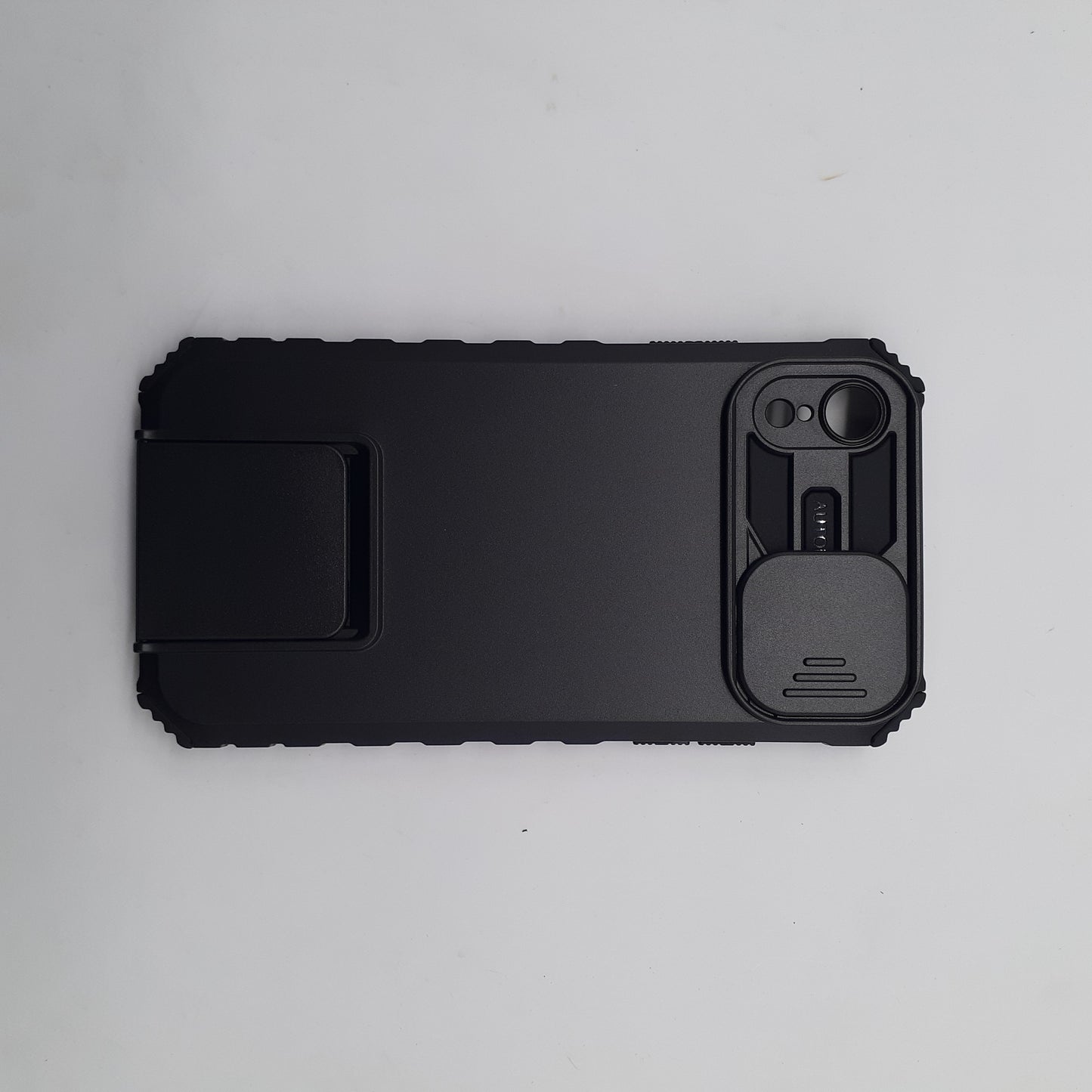 iPhone XR Rugged Protective Phone Case with Camera Lens Slide Cover and Integrated Kickstand for Hands-Free Viewing and Enhanced Privacy
