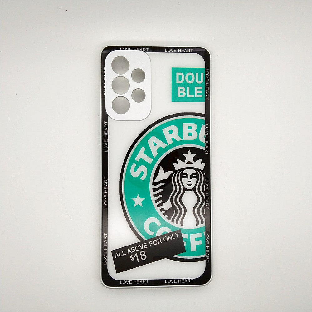 A73 Starbucks Series High Quality Perfect Cover Full Lens Protective Transparent TPU Case For Samsung A73