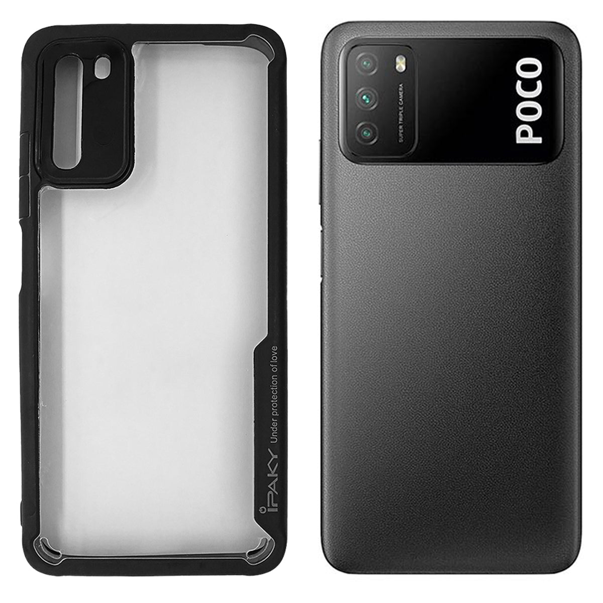 iPaky Shock Proof Back Cover for Mi POCO M3