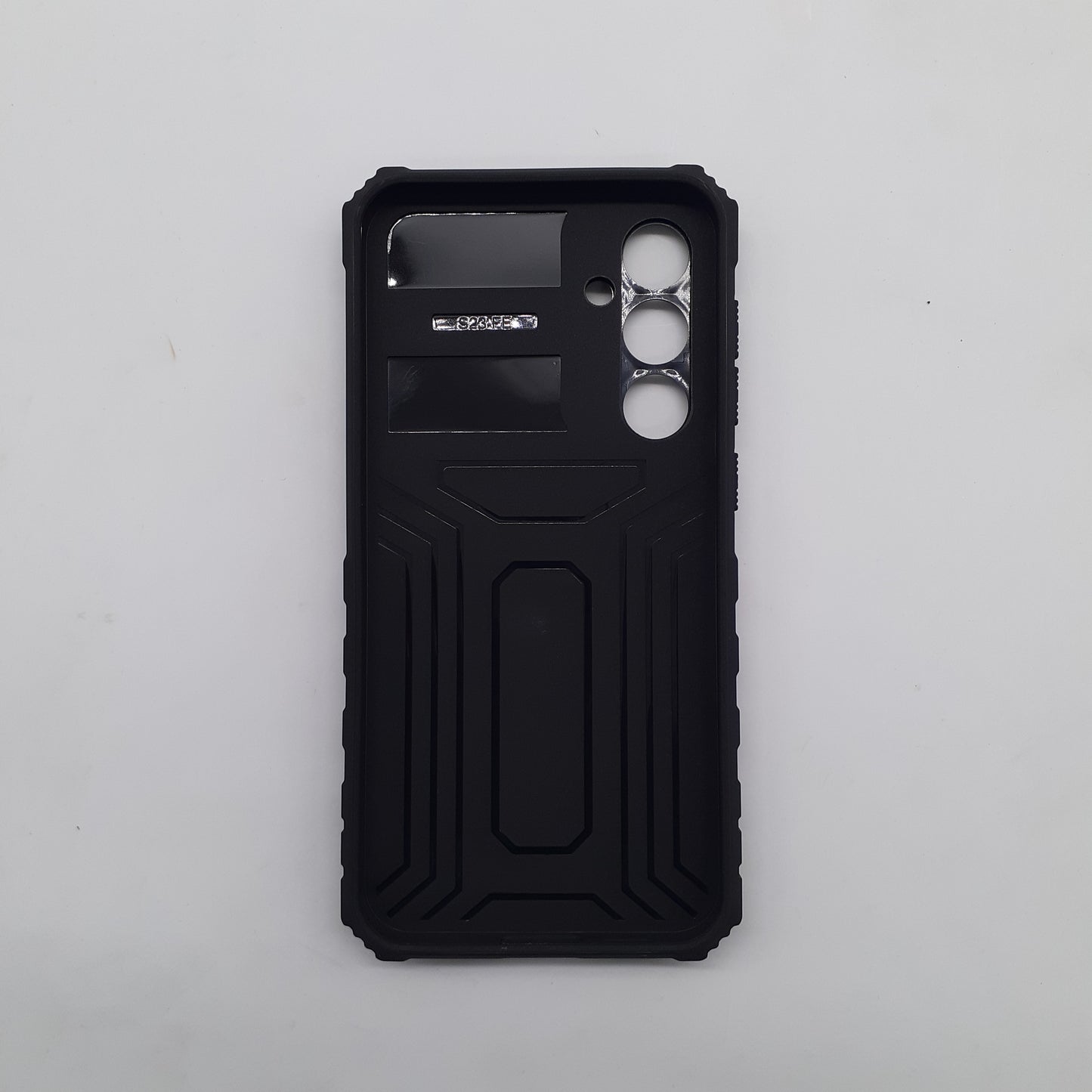 Samsung S23 FE Shockproof Case with Sliding Camera Cover and Integrated Ring Stand Holder, Heavy Duty Protection, Black