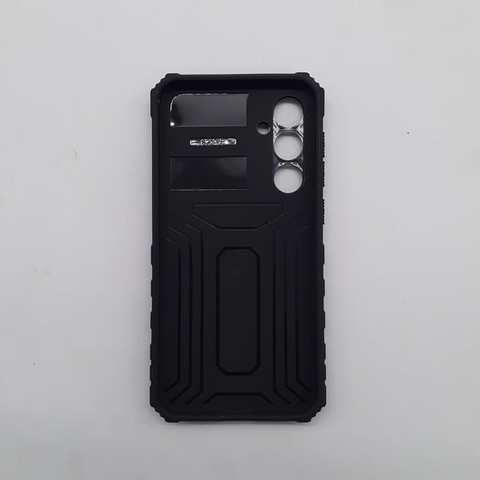 Samsung S23 FE Shockproof Case with Sliding Camera Cover and Integrated Ring Stand Holder, Heavy Duty Protection, Black