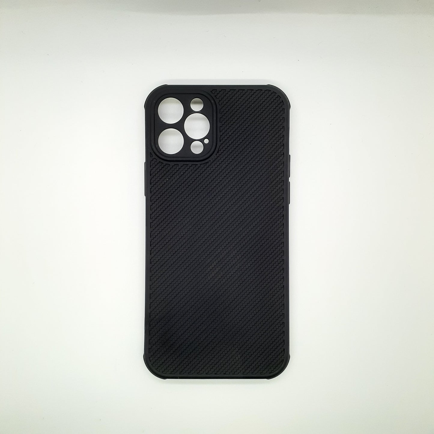 iPhone 12 Pro Carbon Fiber texture Hard Rubber armour back cover shock-porof case