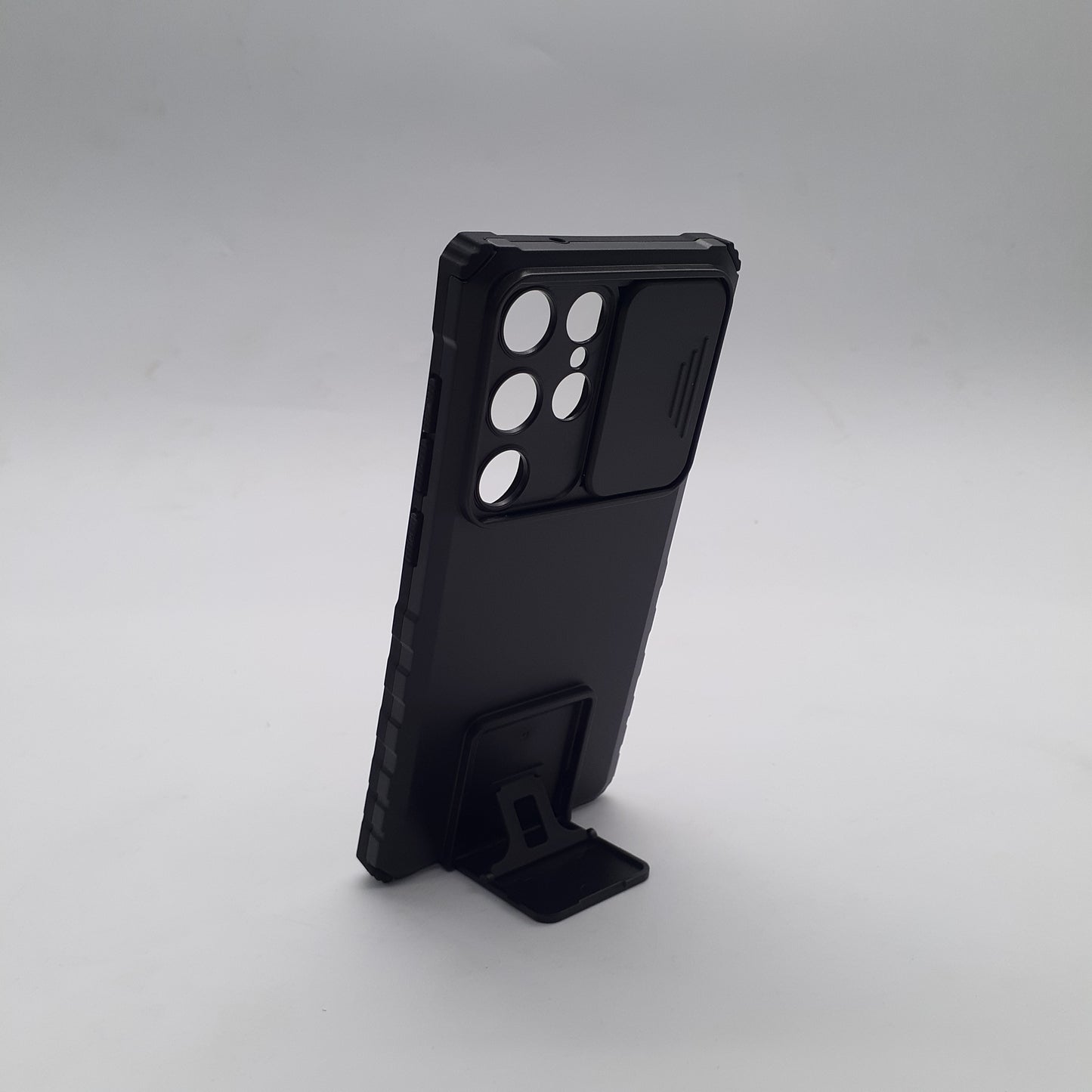 Samsung S23 Ultra Heavy Duty Shockproof Phone Case with Slide Camera Cover and Integrated Kickstand for Hands-Free Viewing