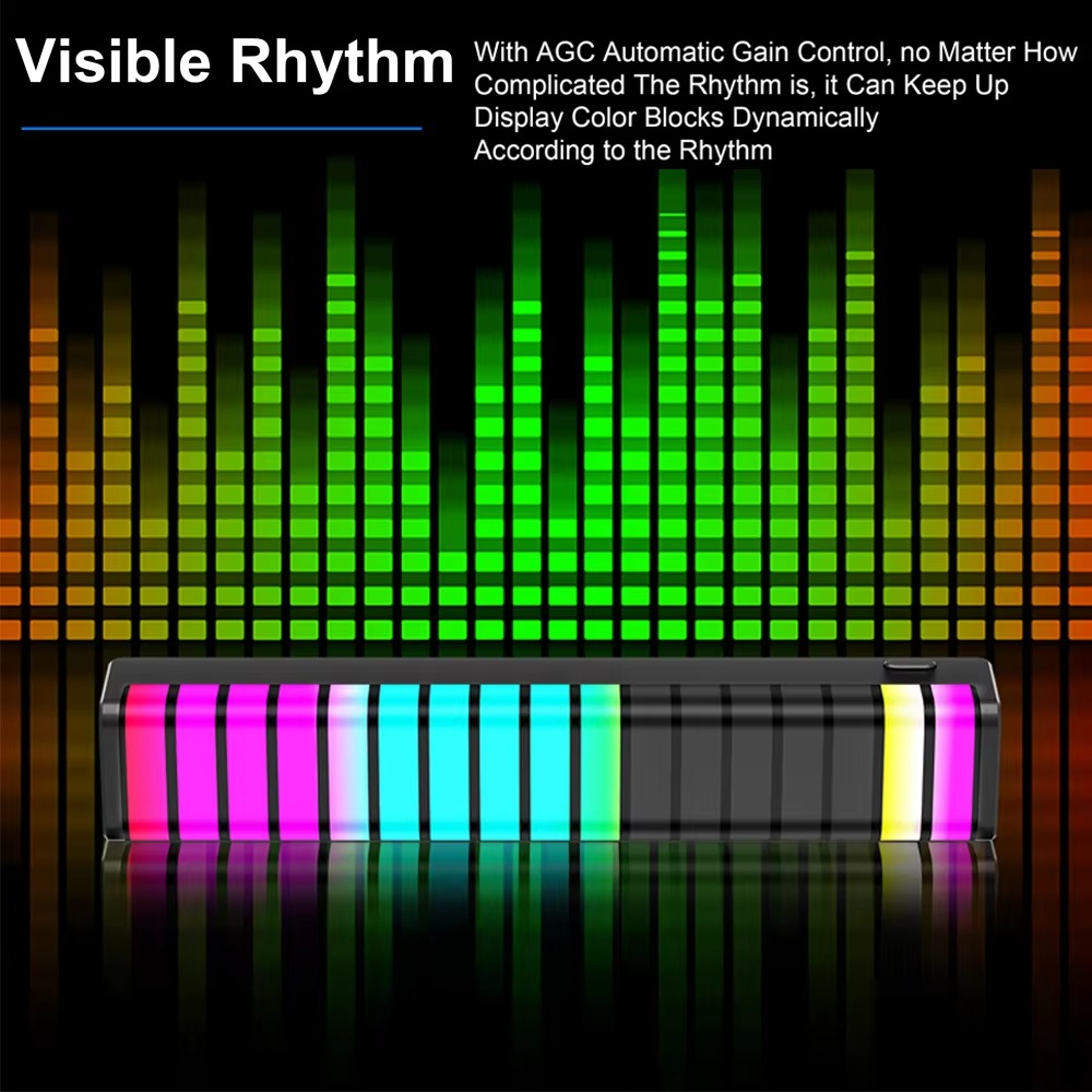 17 RGB Visible Music Car LED Sound Light Bar 3D Rhythm Pickup Ambient Atmosphere Lamp with Air Freshener Car Interior Decorative Lights Sri Lanka