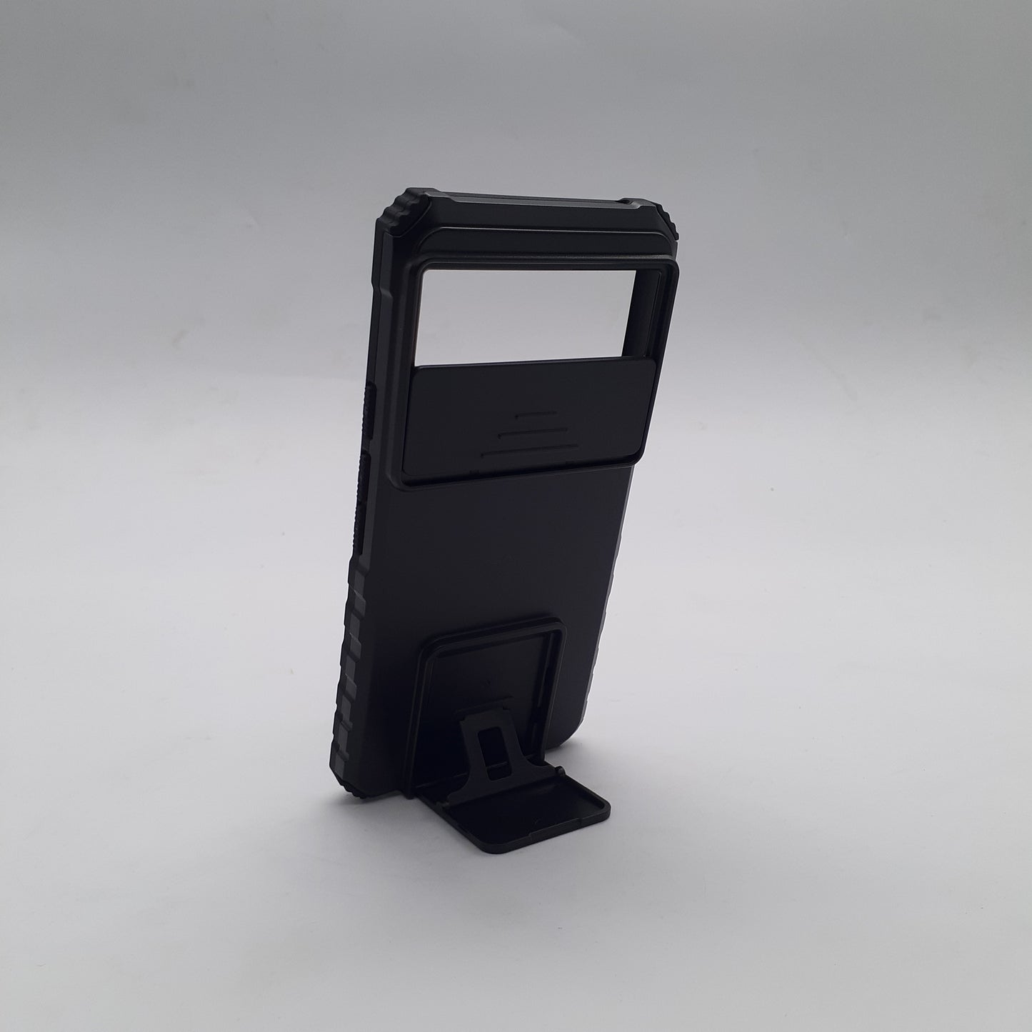Google Pixel 8 Heavy Duty Shockproof Case with Slide Camera Lens Cover and Integrated Kickstand/Stand for Hands-Free Viewing