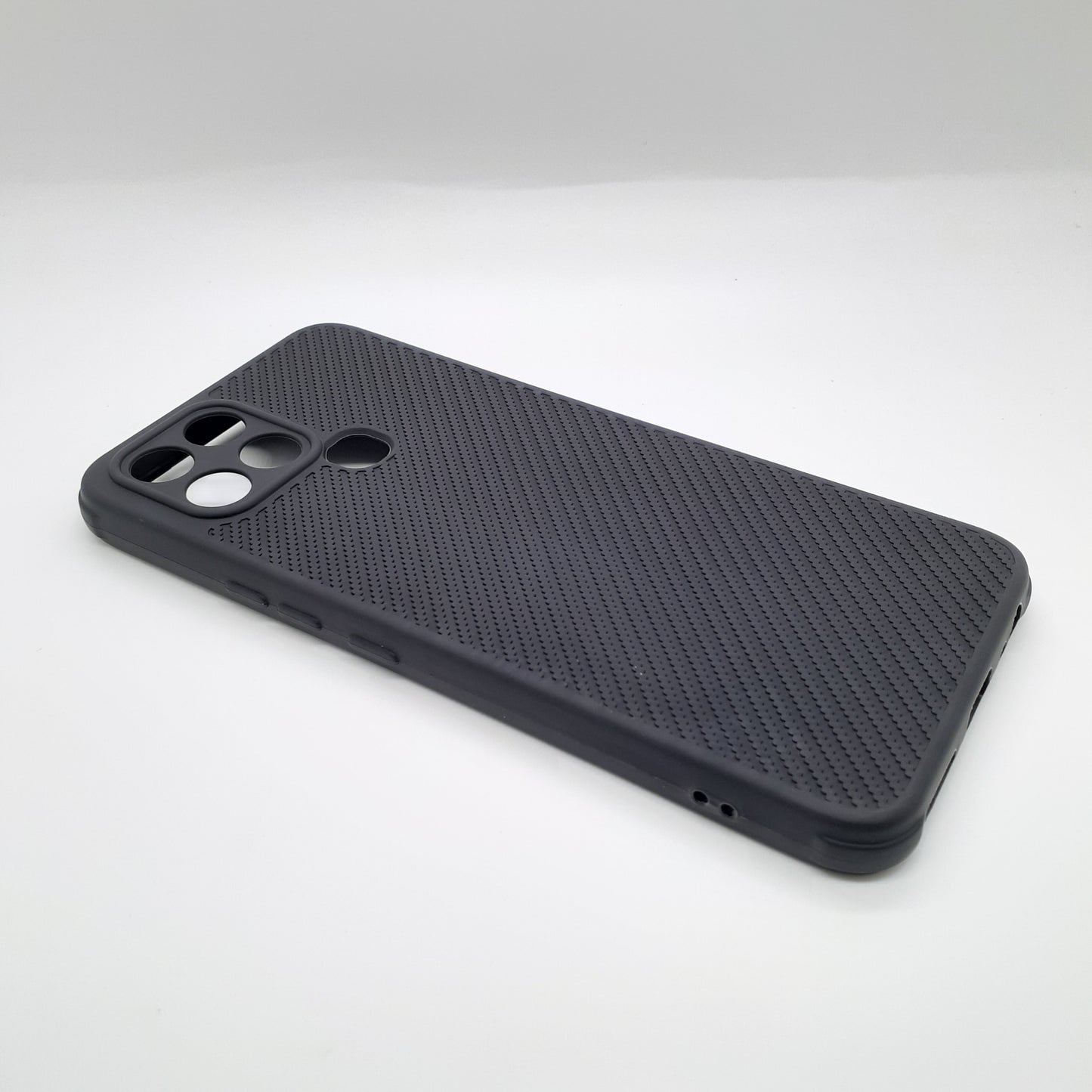infinix Smart 6 Carbon Fiber texture Hard Rubber armour back cover shock-porof case