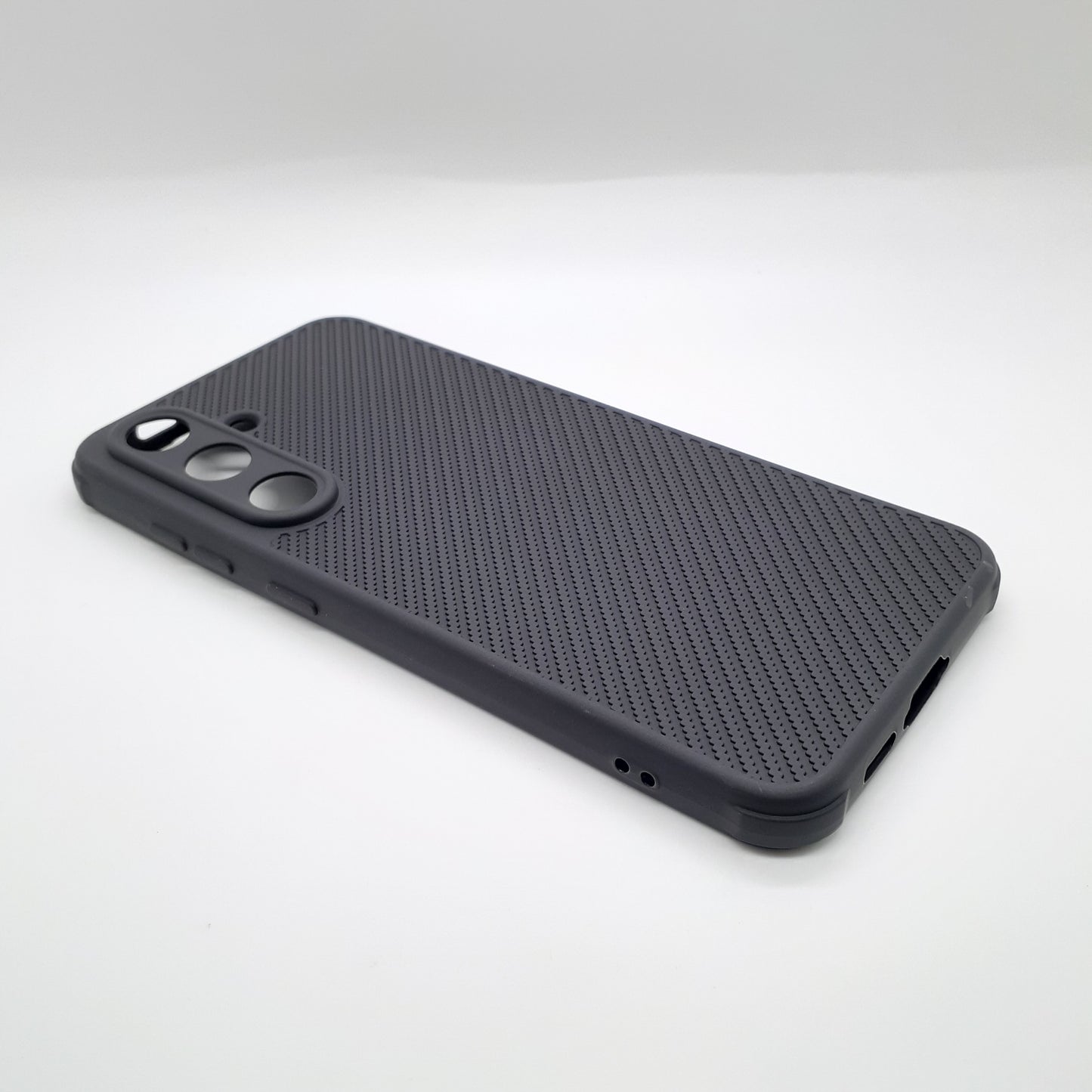 Samsung S24 FE Carbon Fiber texture Hard Rubber armour back cover shock-porof case