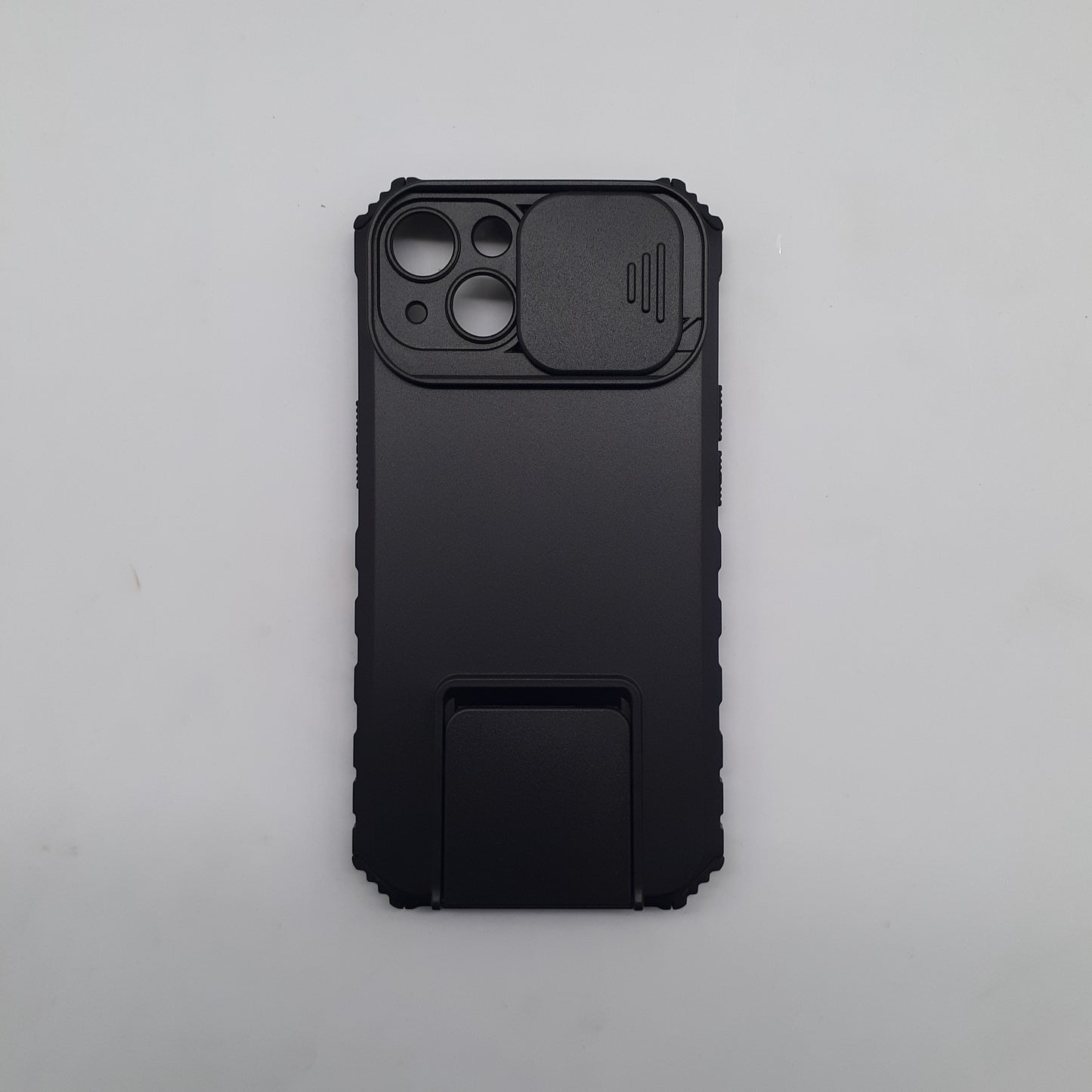 iPhone 13 Heavy Duty Case with Slide Camera Cover Lens Protection and Integrated Kickstand for Hands-Free Viewing