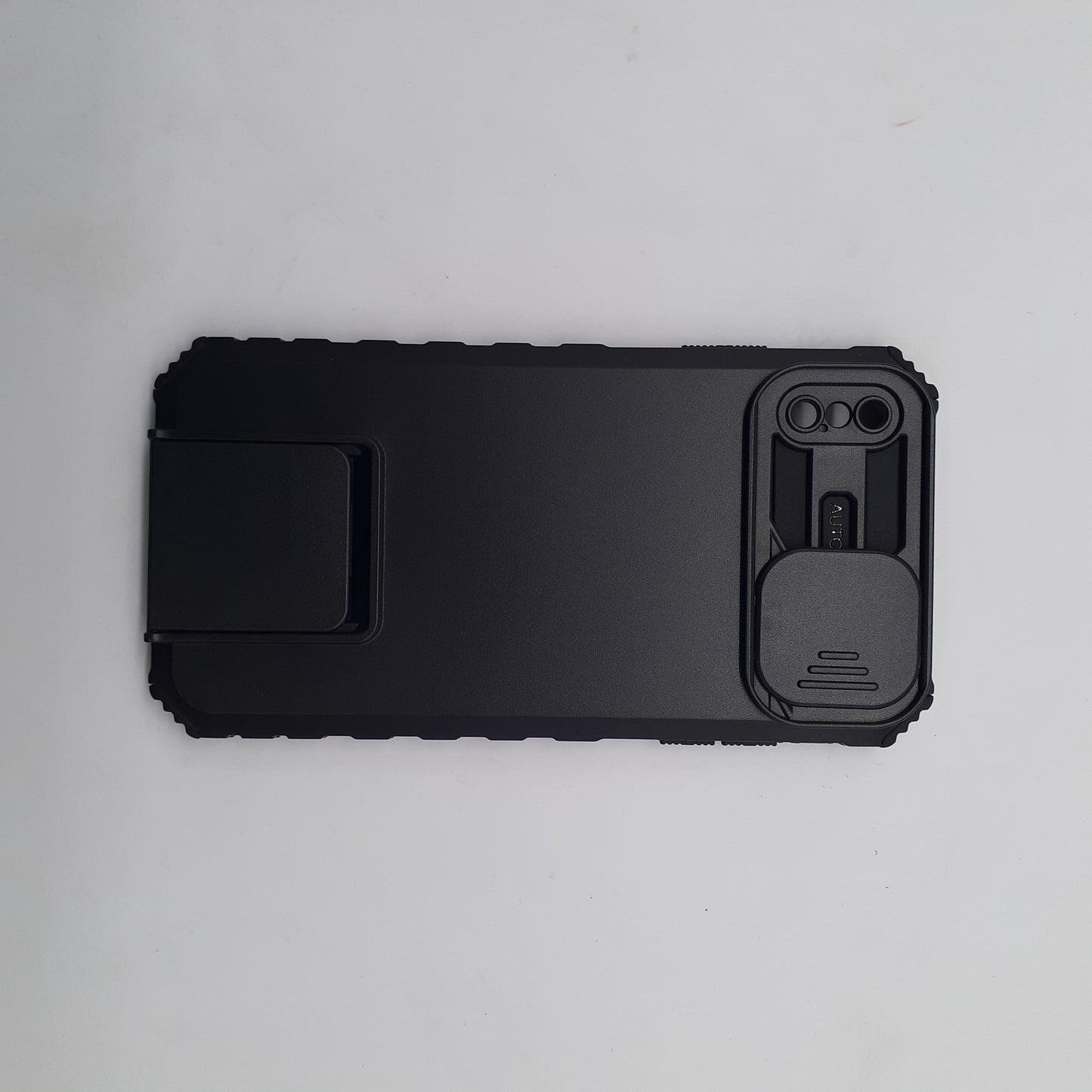 iPhone Xs Max Heavy Duty Shockproof Case with Sliding Camera Lens Protector Cover and Integrated Kickstand/Built-in Stand