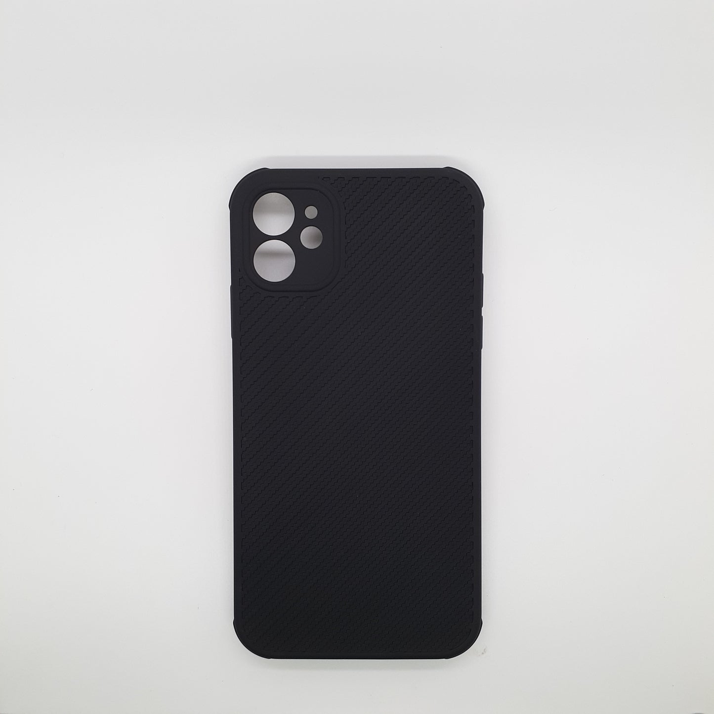 iPhone 11 Carbon Fiber texture Hard Rubber armour back cover shock-porof case