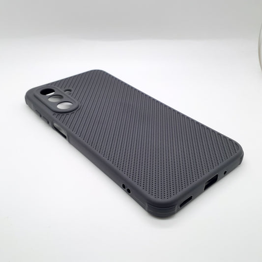 Samsung A17 Carbon Fiber texture Hard Rubber armour back cover shock-porof case