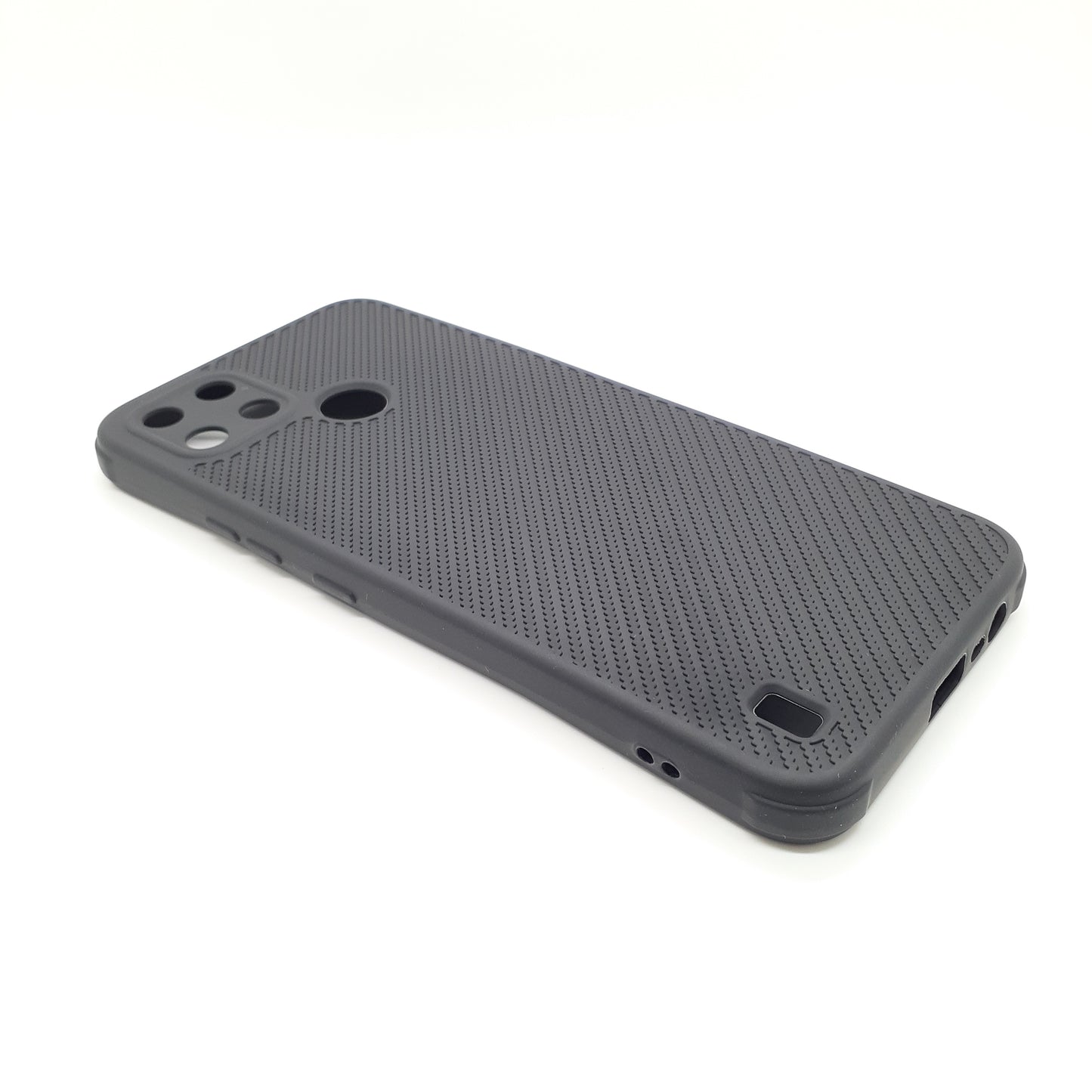 Realme C21Y Carbon Fiber texture Hard Rubber armour back cover shock-porof case